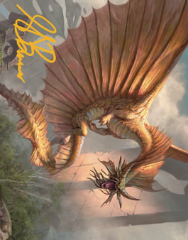 Ancient Gold Dragon Art Card (28) (Gold-Stamped Signature) [Commander Legends: Battle for Baldur s Gate Art Series] Hot on Sale