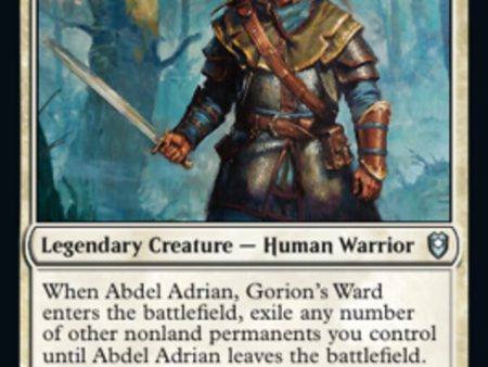 Abdel Adrian, Gorion s Ward [Commander Legends: Battle for Baldur s Gate] For Cheap