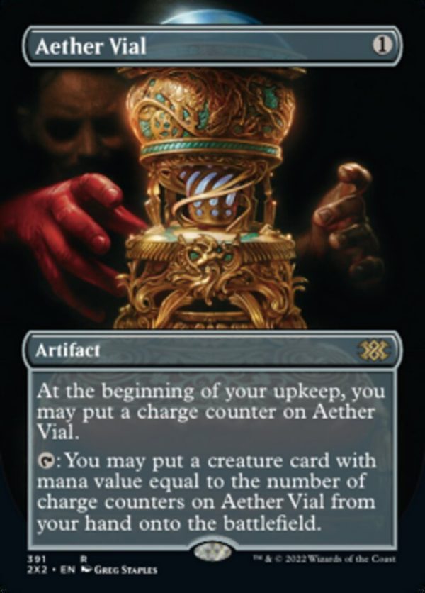 Aether Vial (Borderless Alternate Art) [Double Masters 2022] Sale