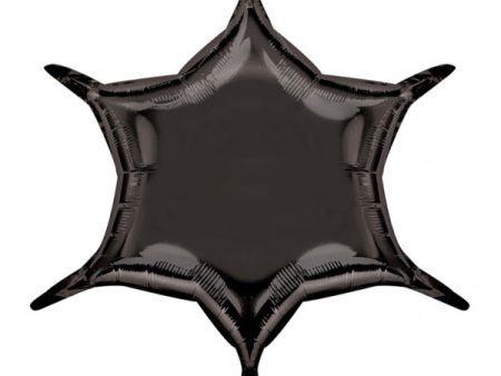 Black 6-Point Star Balloon 22in For Cheap