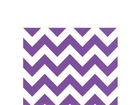 New Purple Chevron Beverage Tissues 16pcs Discount