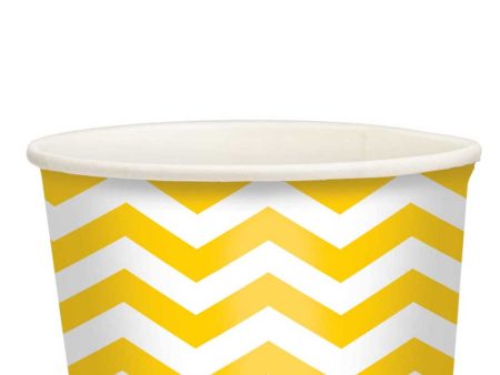 Yellow Sunshine Chevron Printed Paper Treat Cups 20pcs Supply