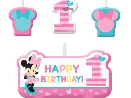 Minnie s  Fun To Be One Birthday Candle Set 4pcs on Sale