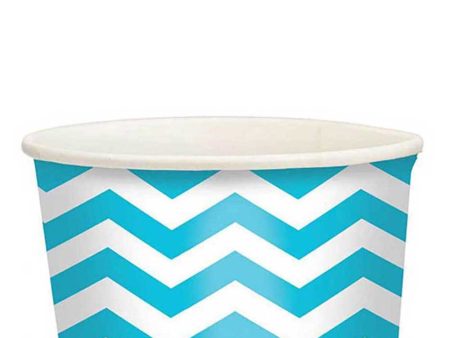 Caribbean Blue Chevron Printed Paper Treat Cups 20pcs Fashion